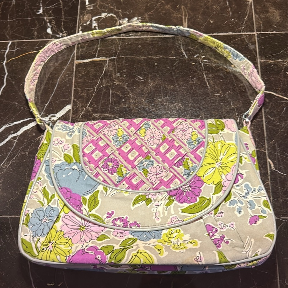 Vera Bradley green purple blue and pink handbag - Picture 3 of 6